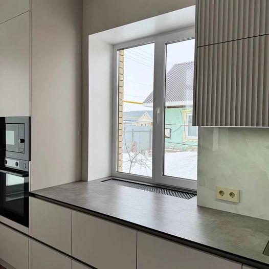 Кухня Бежевая Г-Образная